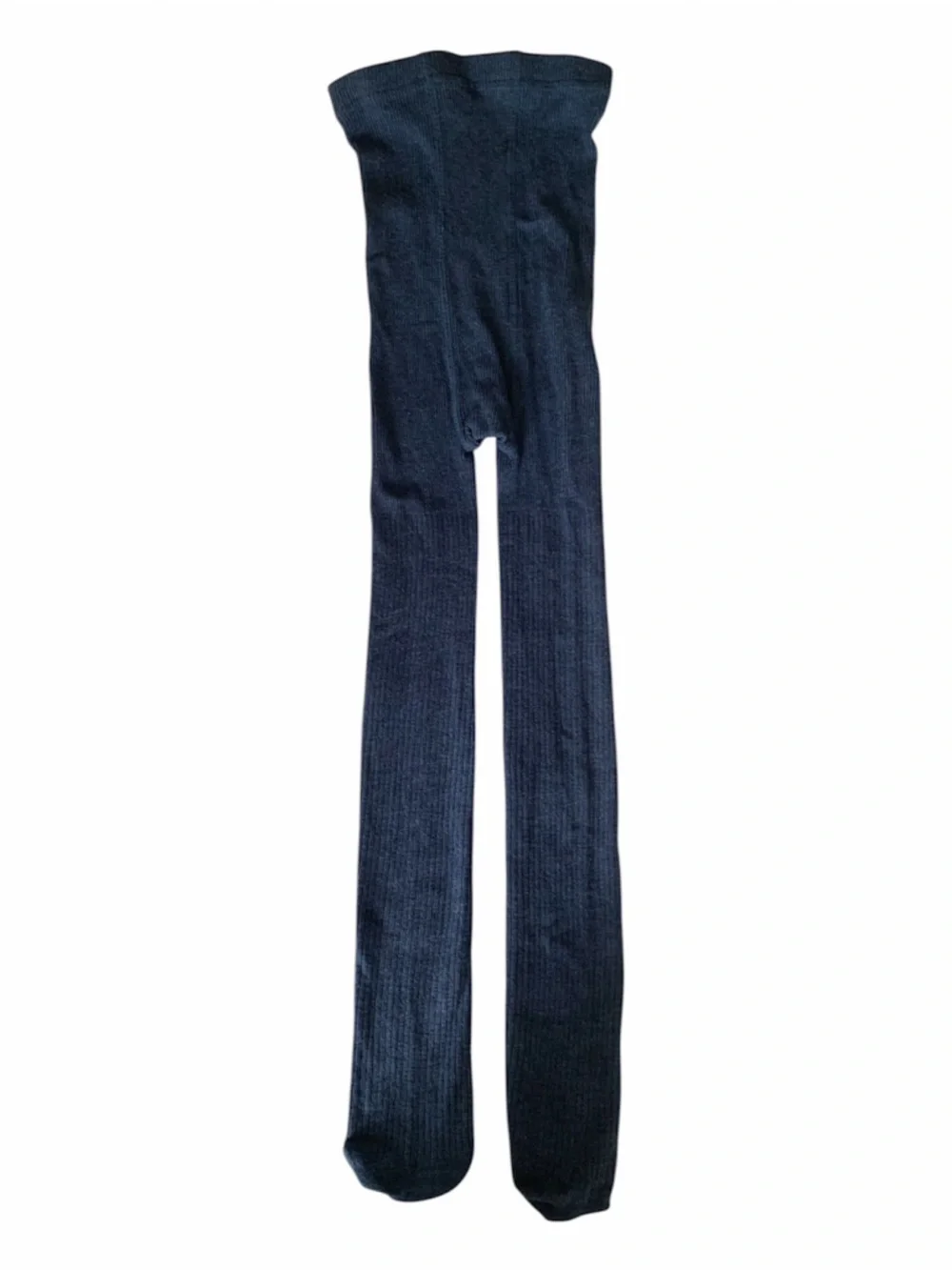NWOT Tights Girls Size 7 - 10 Blue Ribbed Cotton Stretchy Comfy Warm